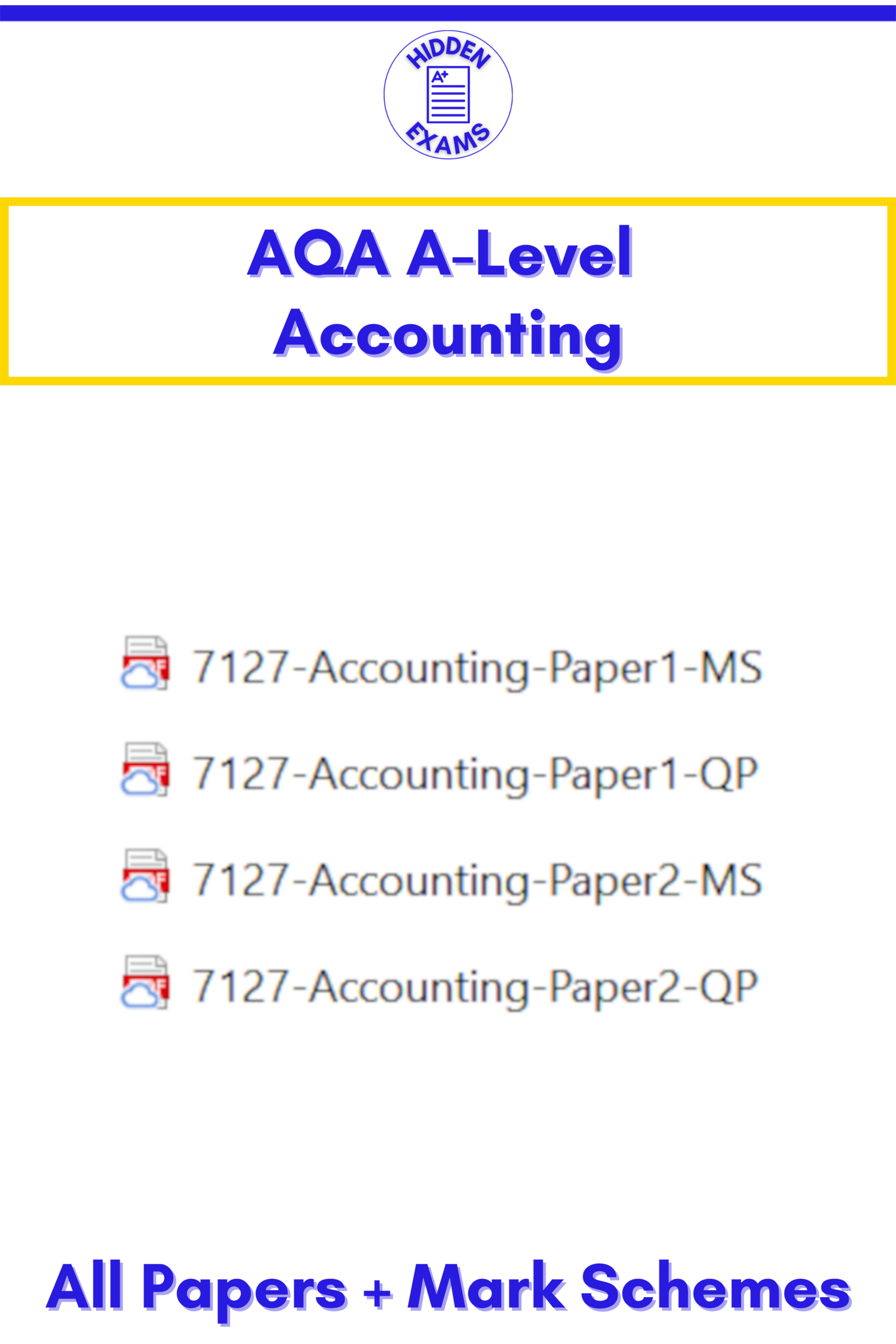 2024 AQA A-Level Accounting Papers & Mark Schemes