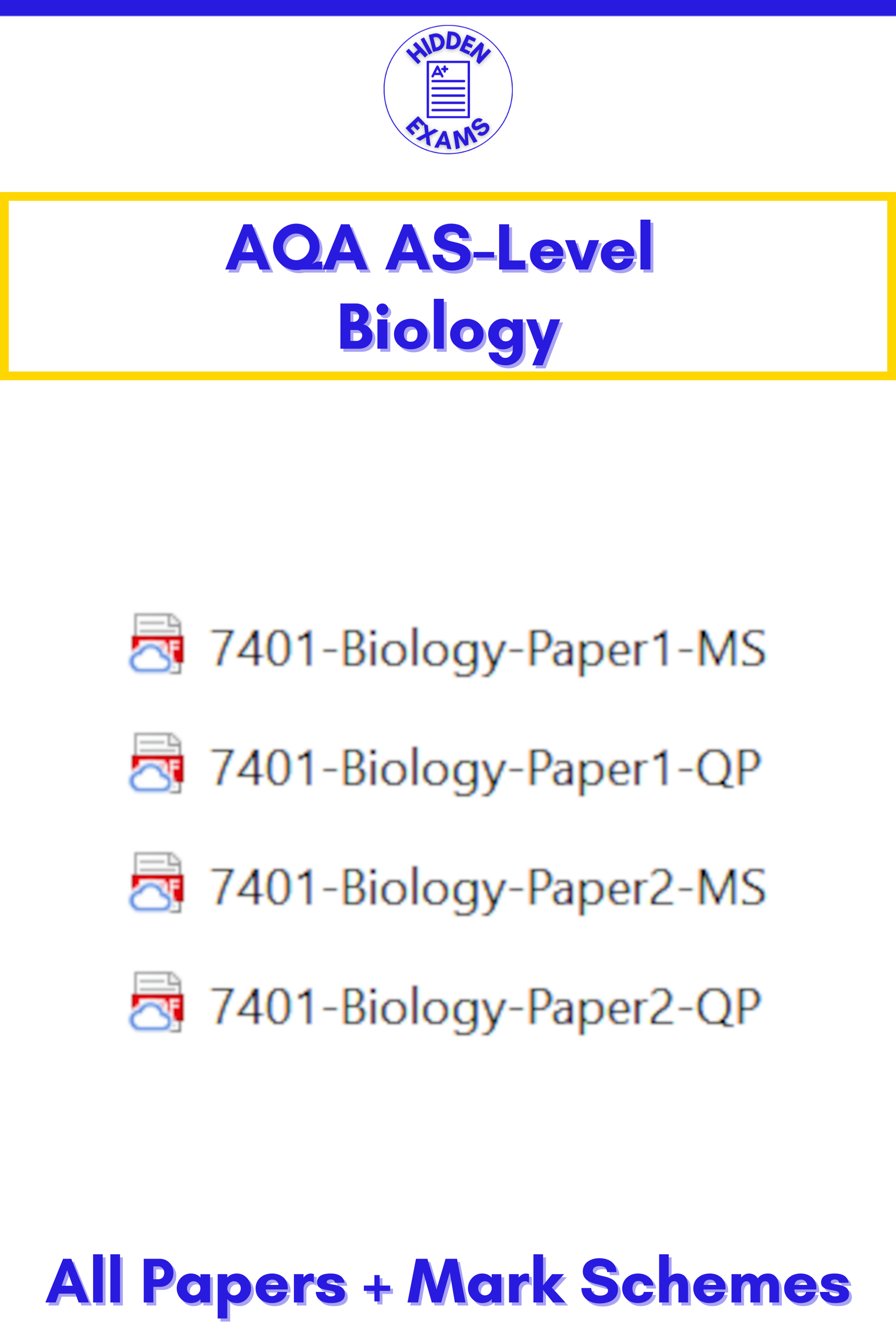 2024 AQA AS-Level Biology Papers & Mark Schemes