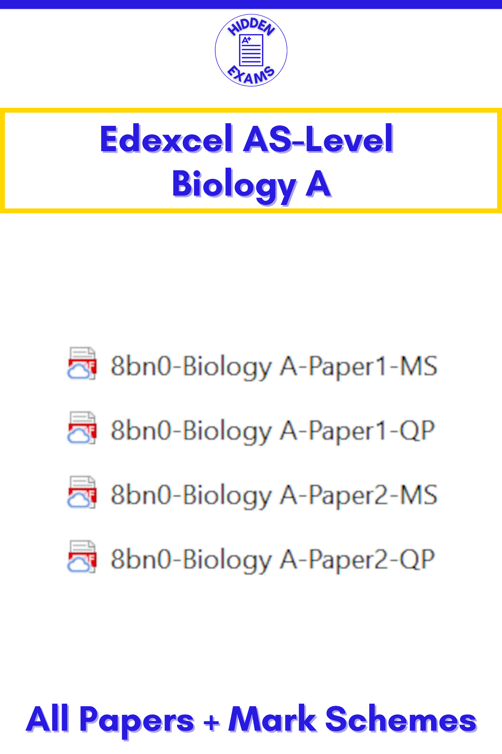 2024 Edexcel AS-Level Biology A Papers & Mark Schemes