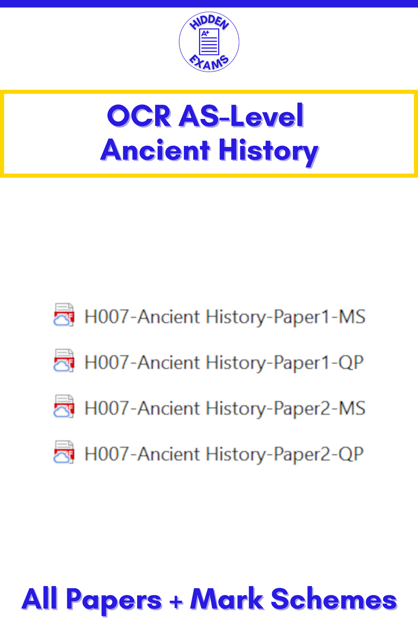 2024 OCR AS-Level Ancient History Papers & Mark Schemes