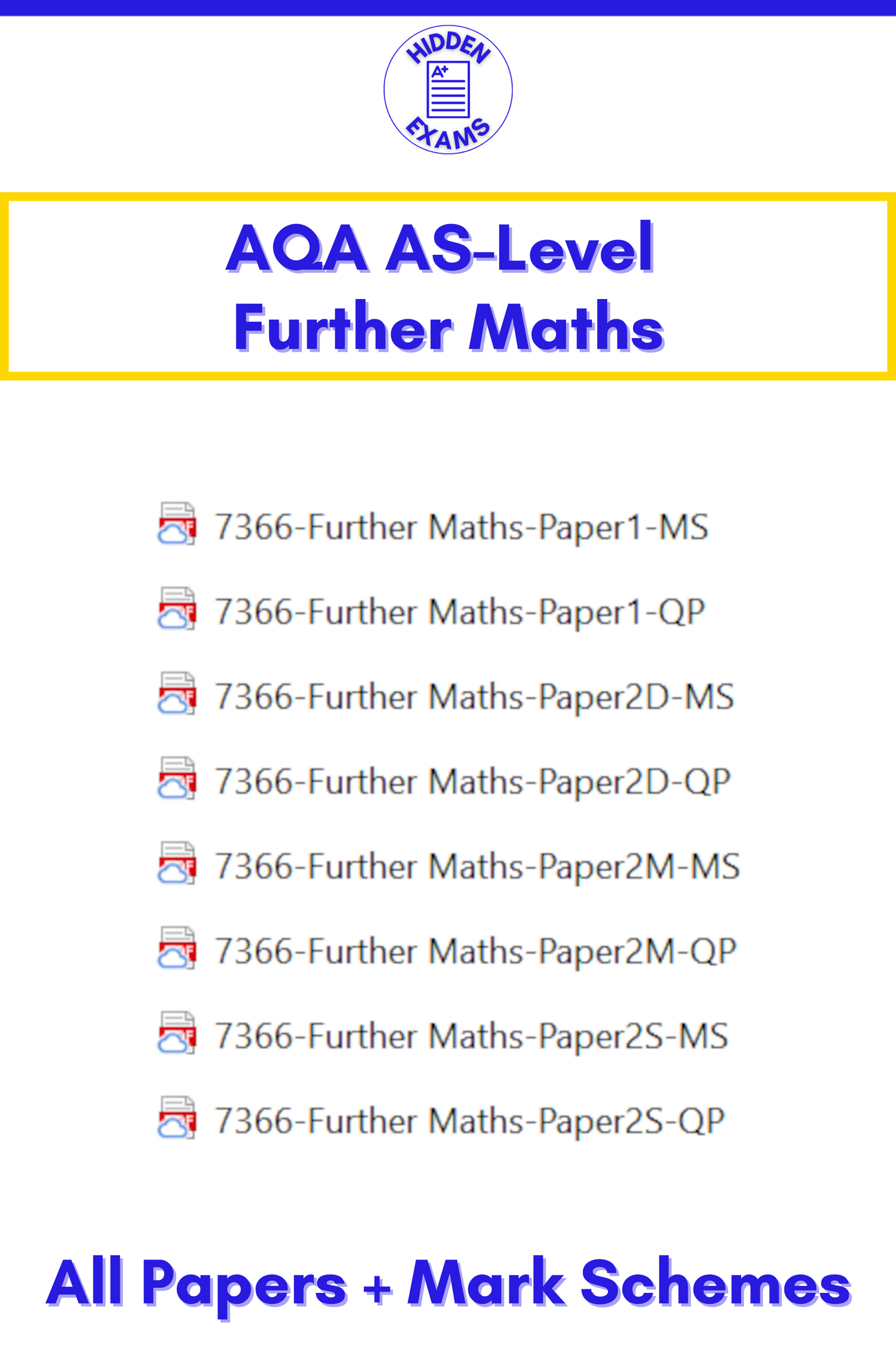 2024 AQA AS-Level Further Maths Papers & Mark Schemes