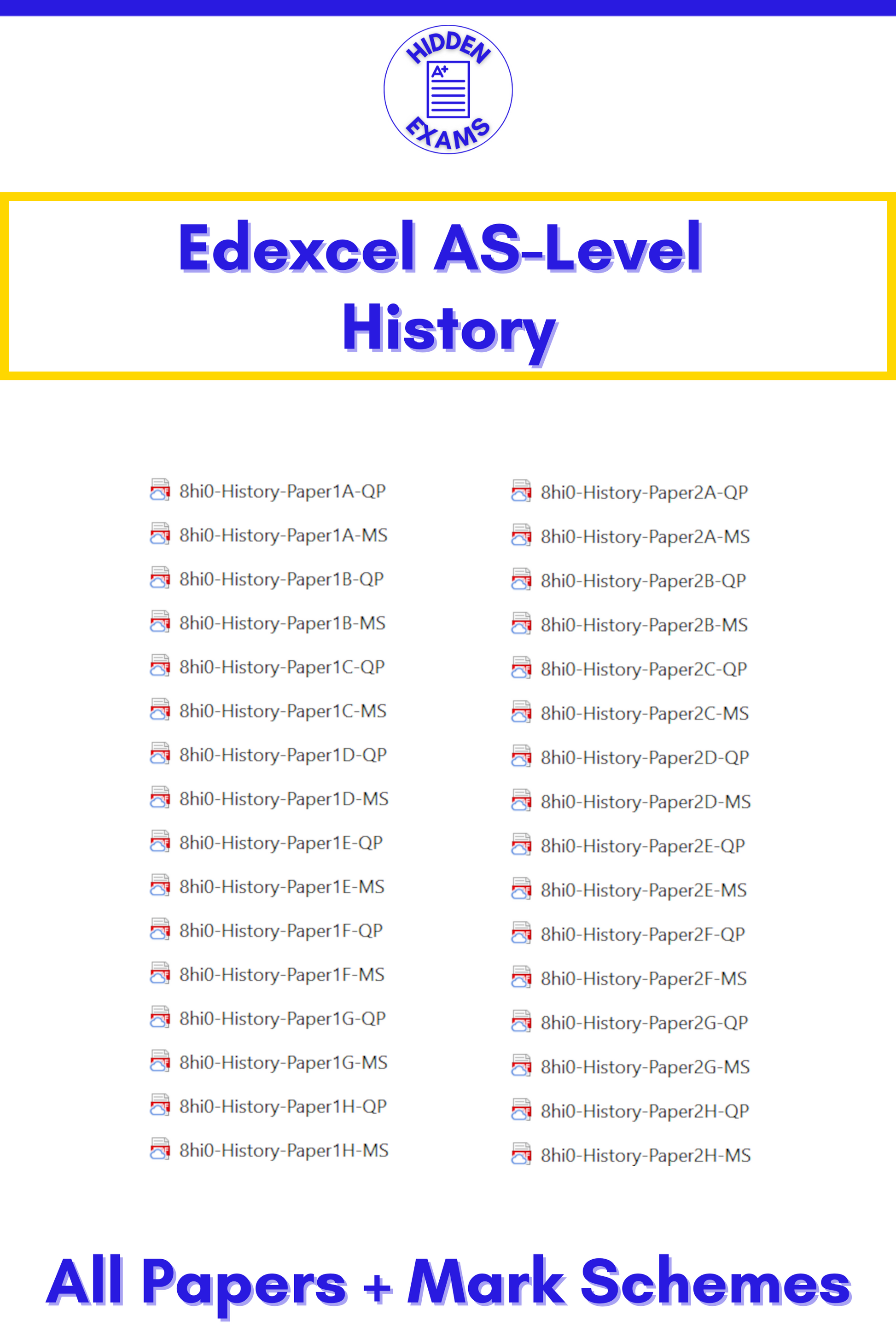 2024 Edexcel AS-Level History Papers & Mark Schemes