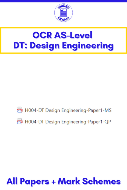 2024 OCR AS-Level DT Design Engineering Papers & Mark Schemes