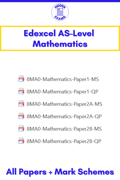 2024 Edexcel AS-Level Maths Papers & Mark Schemes