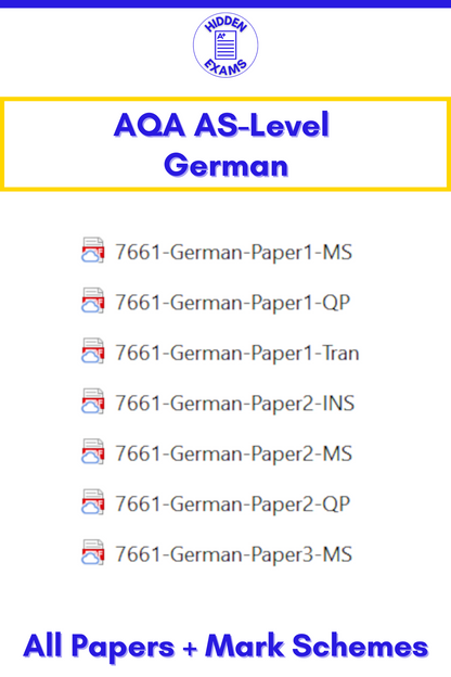 2024 AQA AS-Level German Papers & Mark Schemes