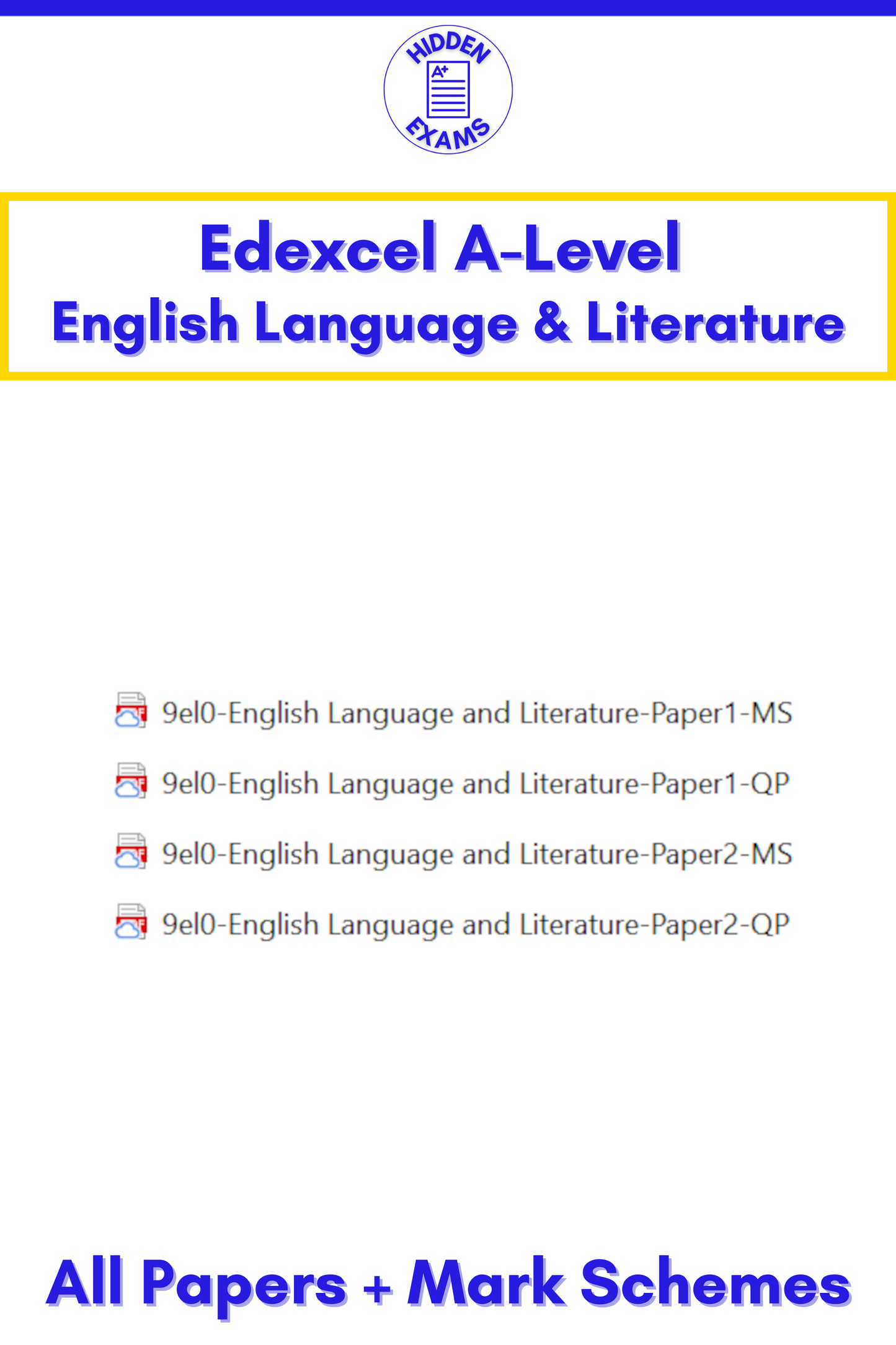 2024 Edexcel A-Level English Language & Literature Papers & Mark Schemes