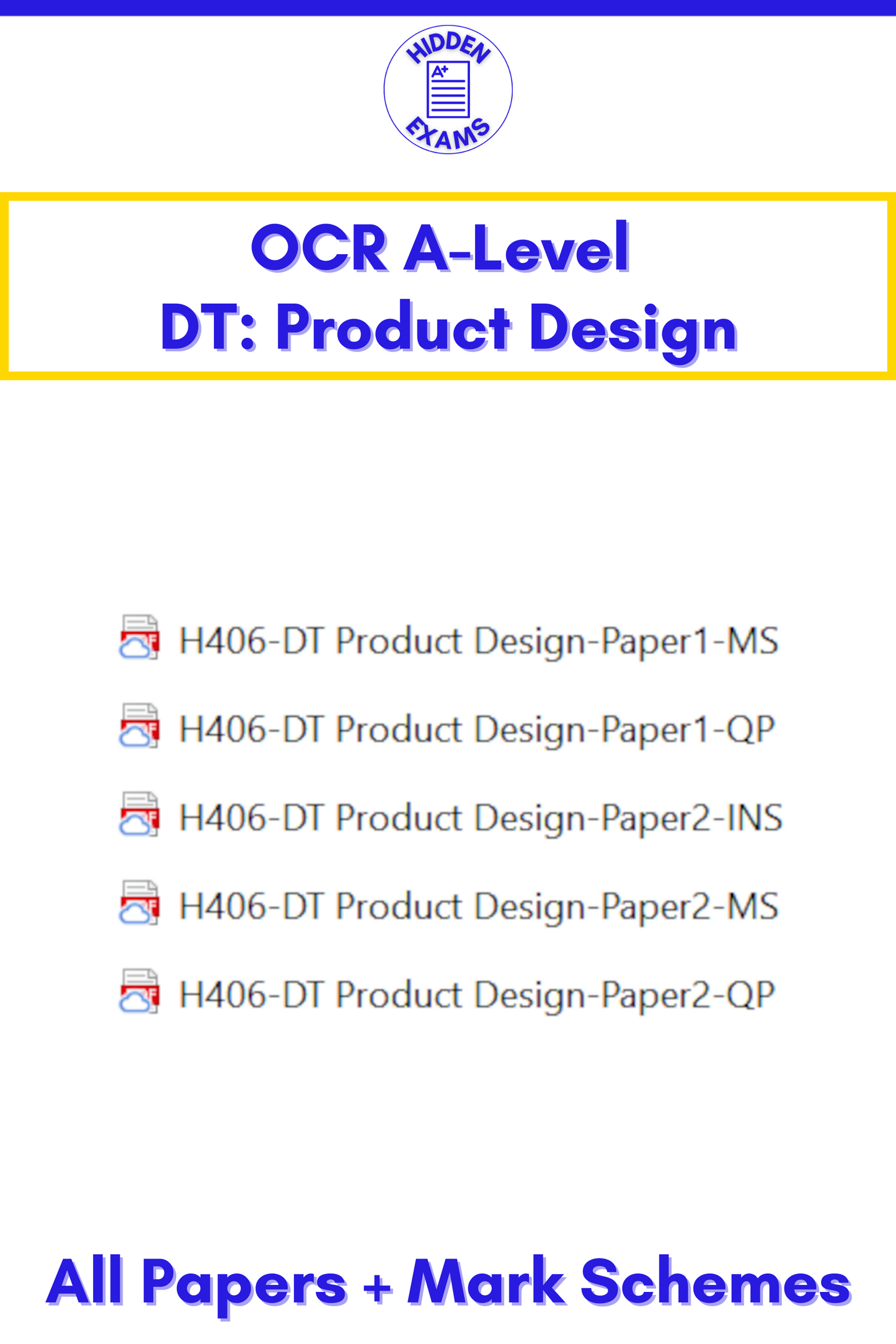 2024 OCR A-Level DT Product Design Papers & Mark Schemes