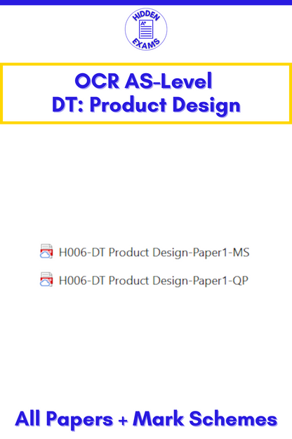 2024 OCR AS-Level DT Product Design Papers & Mark Schemes