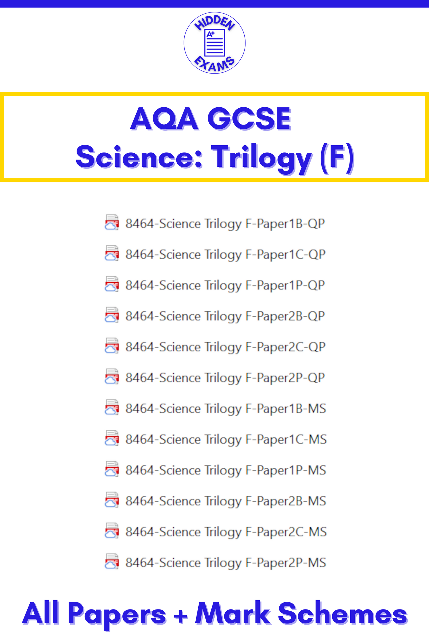 2024 AQA GCSE Science Trilogy Papers & Mark Schemes