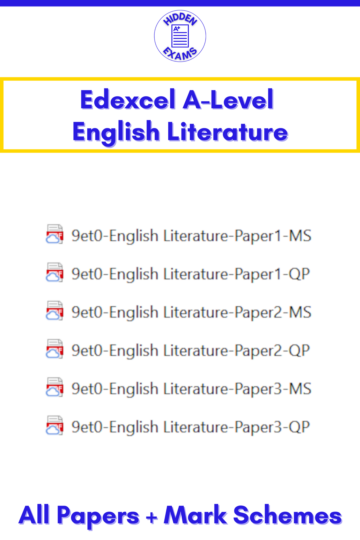 2024 Edexcel A-Level English Literature Papers & Mark Schemes