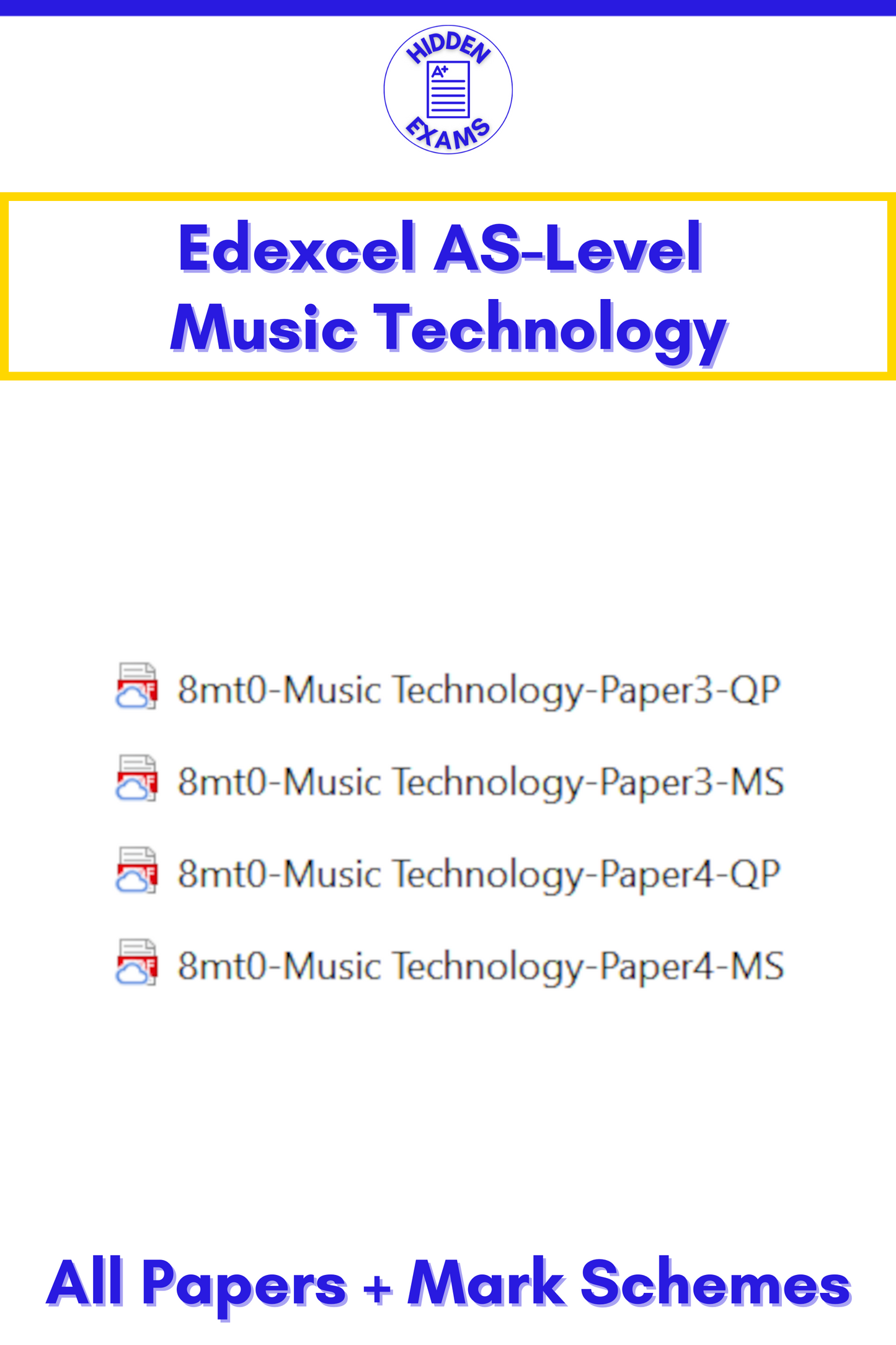 2024 Edexcel AS-Level Music Technology Papers & Mark Schemes