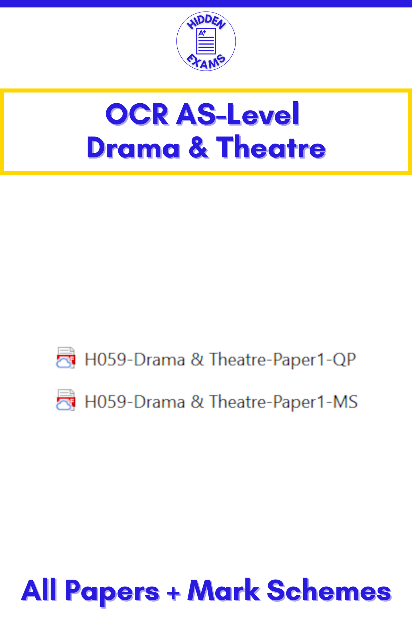 2024 OCR AS-Level Drama & Theatre Papers & Mark Schemes