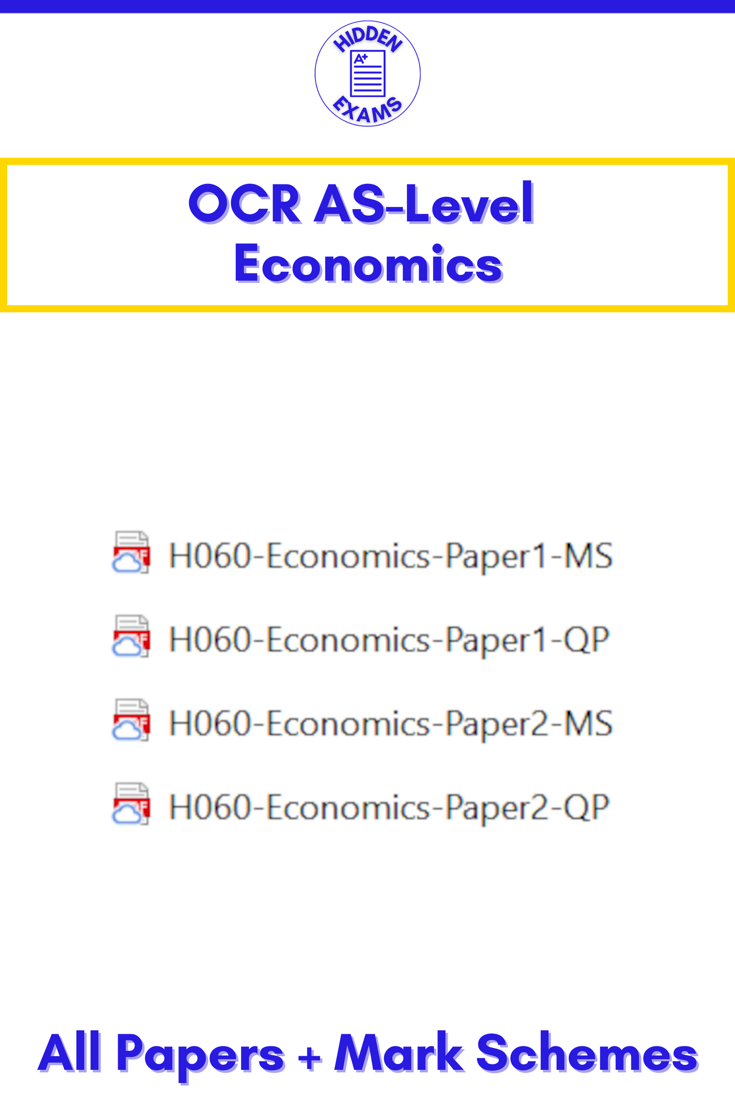 2024 OCR AS-Level Economics Papers & Mark Schemes