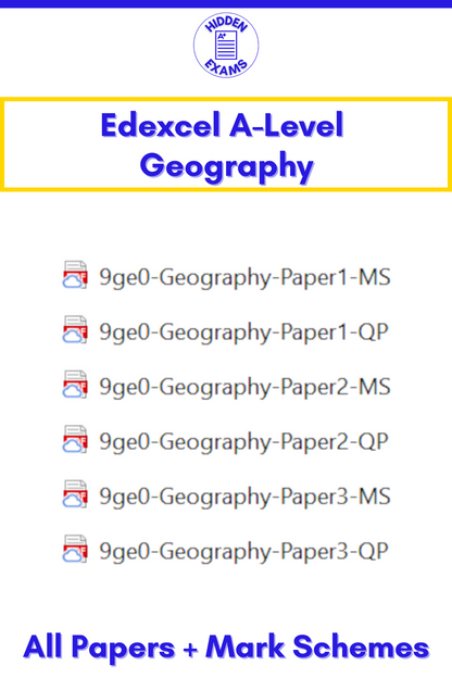 2024 Edexcel A-Level Geography Papers & Mark Schemes