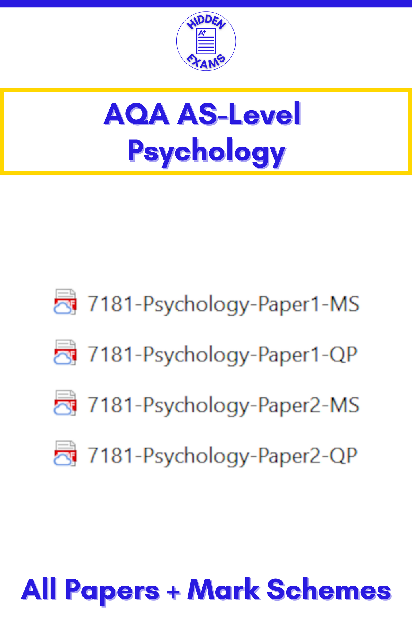 2024 AQA AS-Level Psychology Papers & Mark Schemes