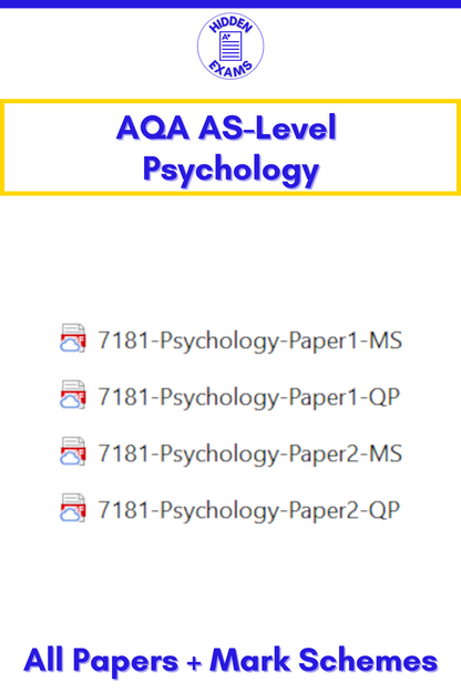 2024 AQA AS-Level Psychology Papers & Mark Schemes