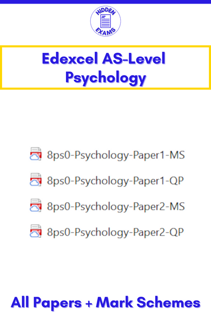 2024 Edexcel AS-Level Psychology Papers & Mark Schemes