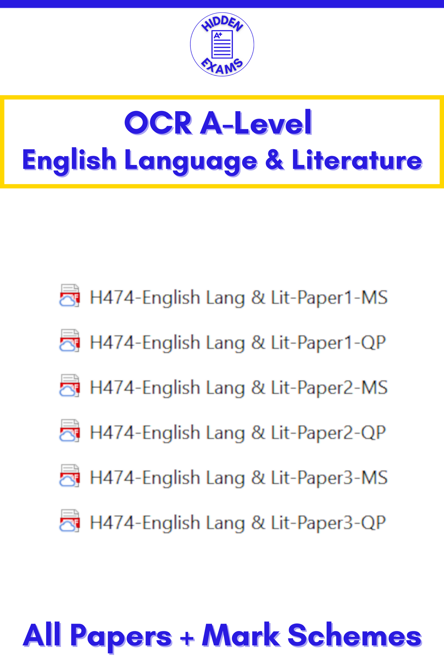 2024 OCR A-Level English Language & Literature Papers & Mark Schemes