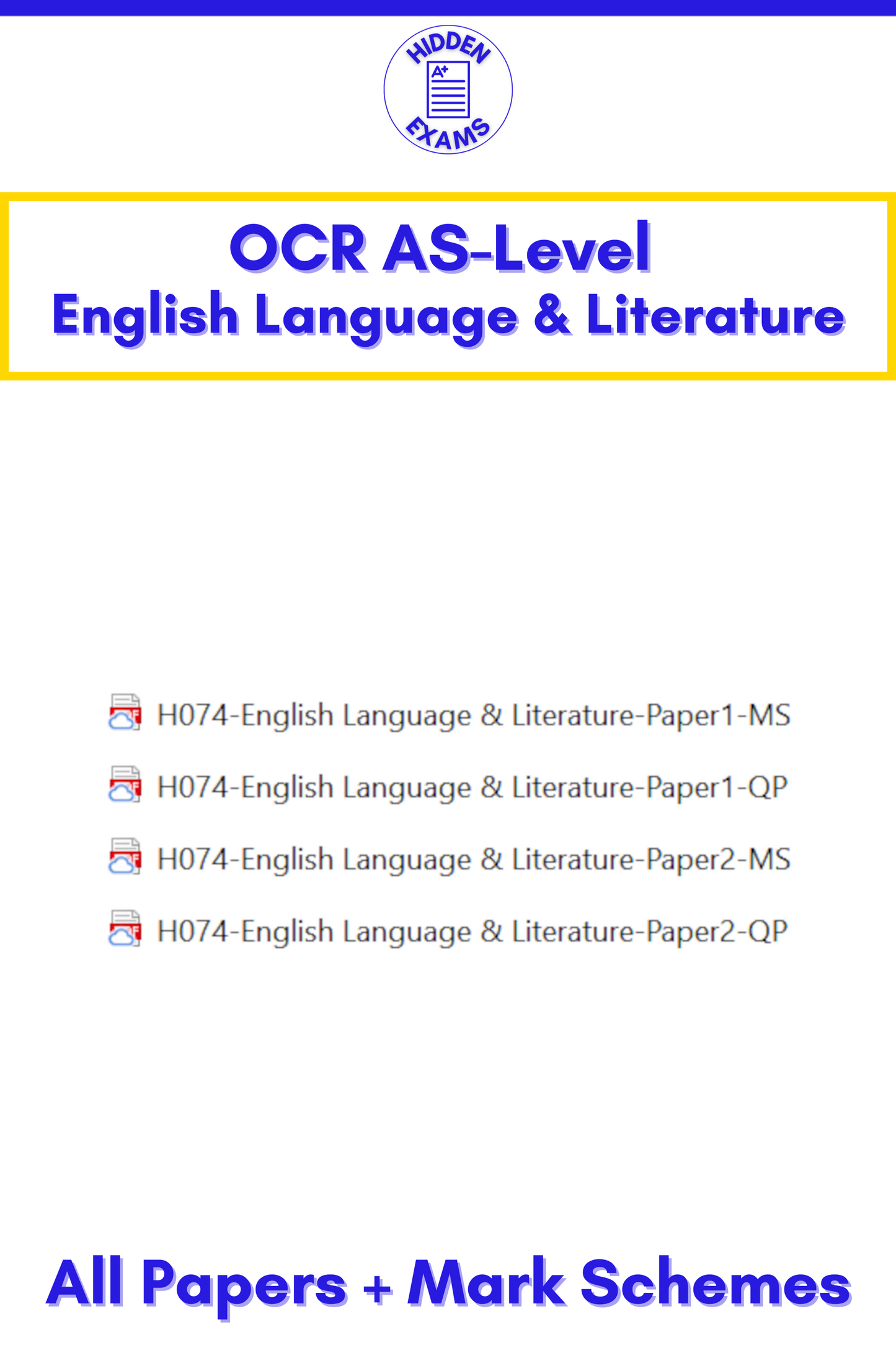 2024 OCR AS-Level English Language & Literature Papers & Mark Schemes