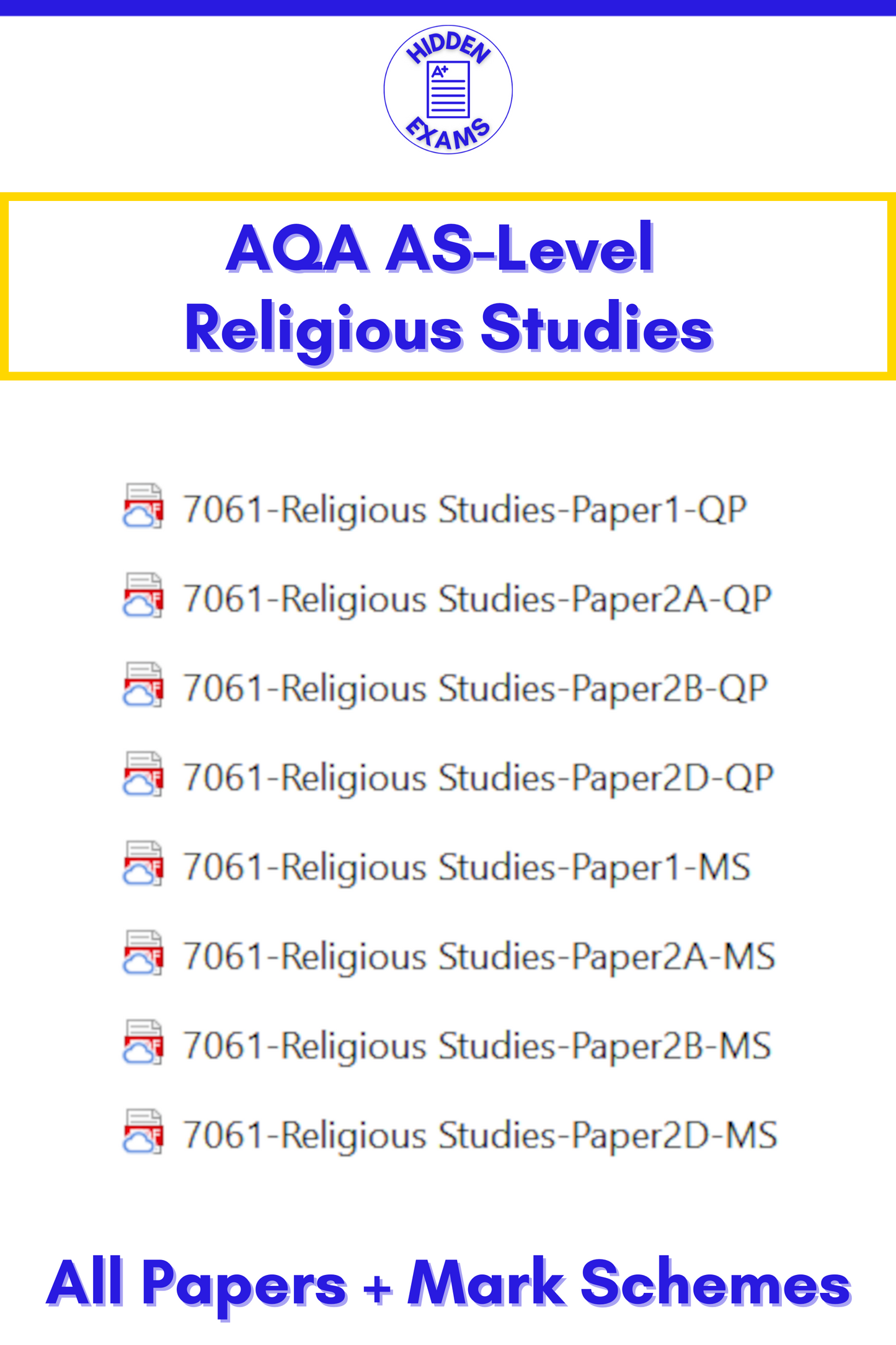 2024 AQA AS-Level Religious Studies Papers & Mark Schemes