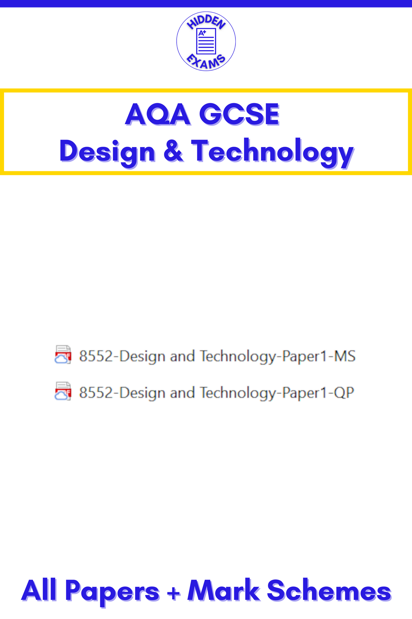 2024 AQA GCSE DT Papers & Mark Schemes