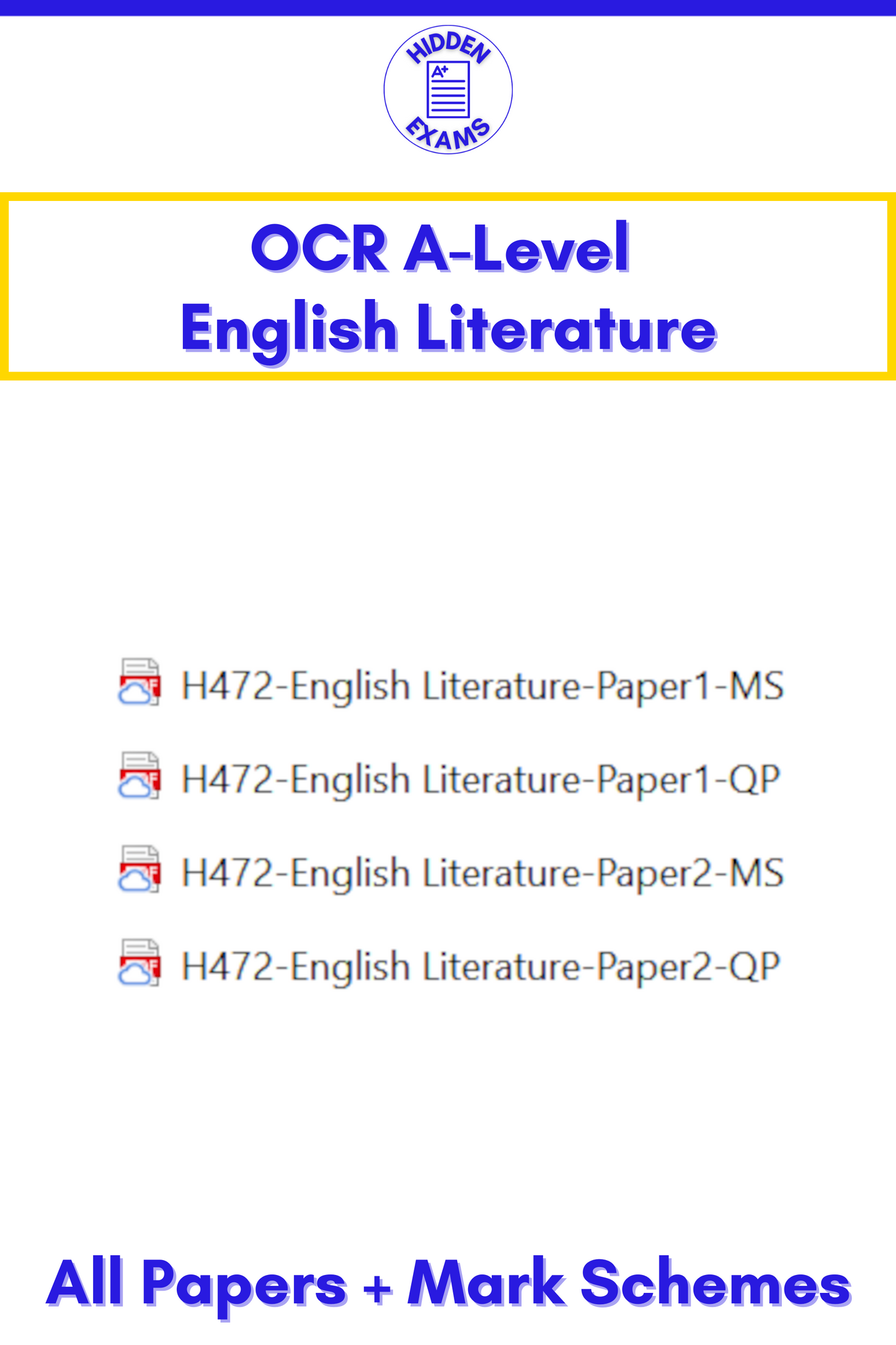 2024 OCR A-Level English Literature Papers & Mark Schemes