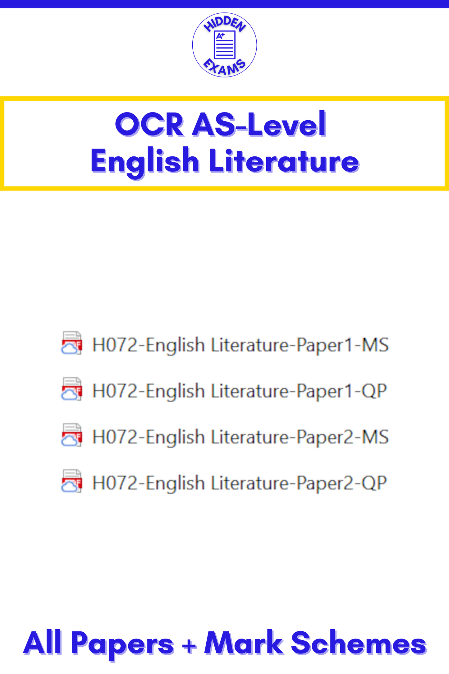 2024 OCR AS-Level English Literature Papers & Mark Schemes