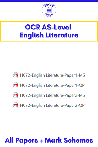 2024 OCR AS-Level English Literature Papers & Mark Schemes