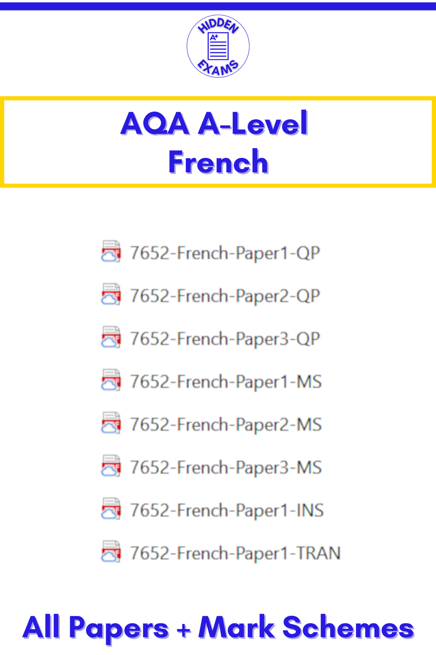 2024 AQA A-Level French Papers & Mark Schemes