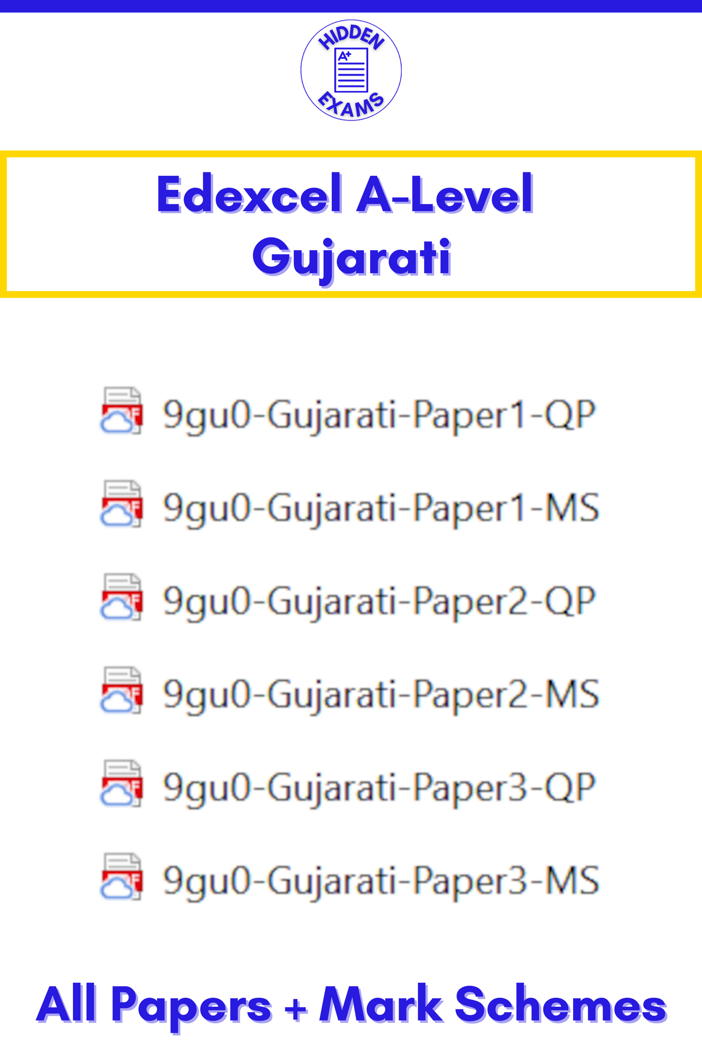 2024 Edexcel A-Level Gujarati Papers & Mark Schemes