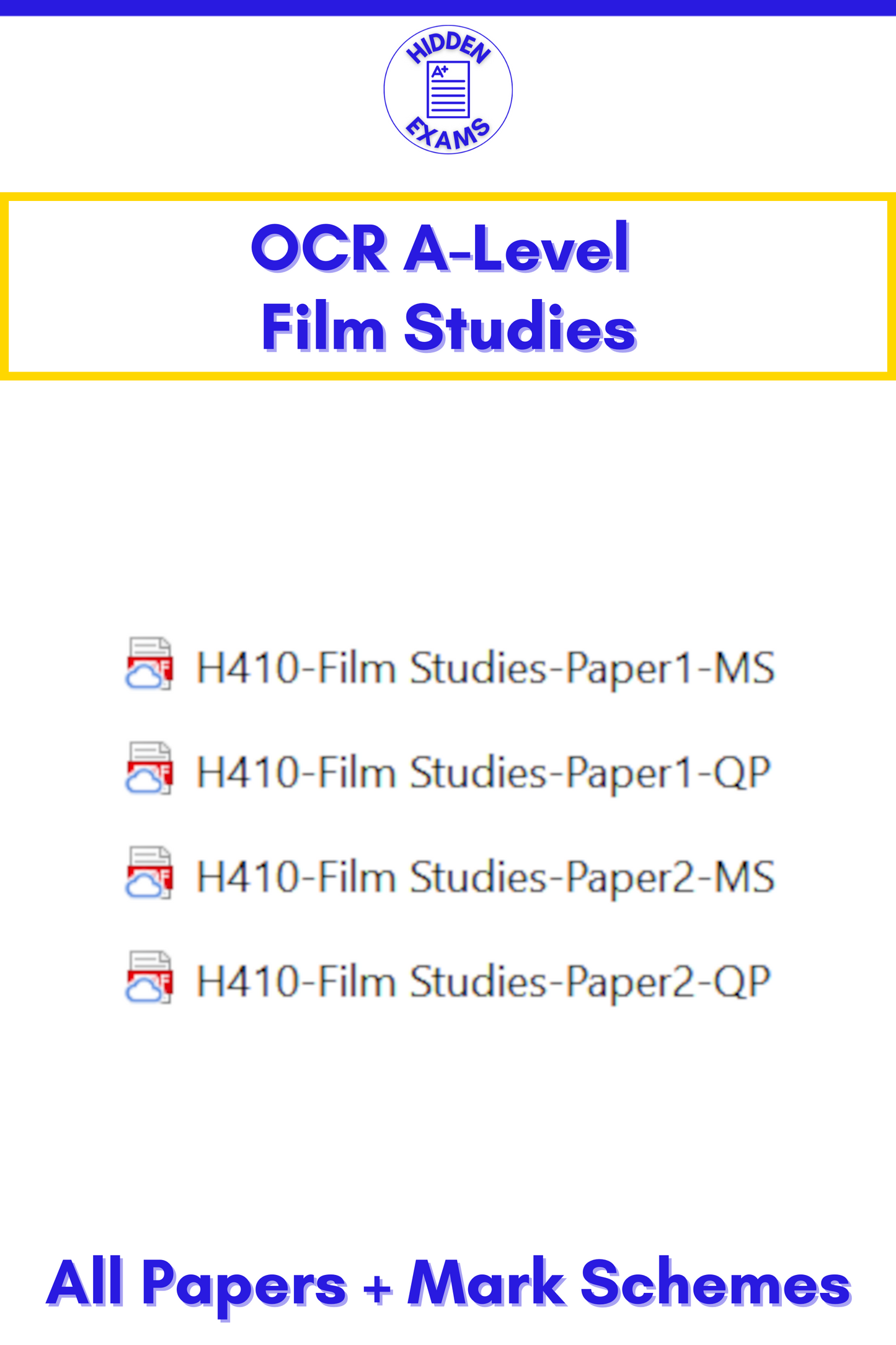 2024 OCR A-Level Film Studies Papers & Mark Schemes