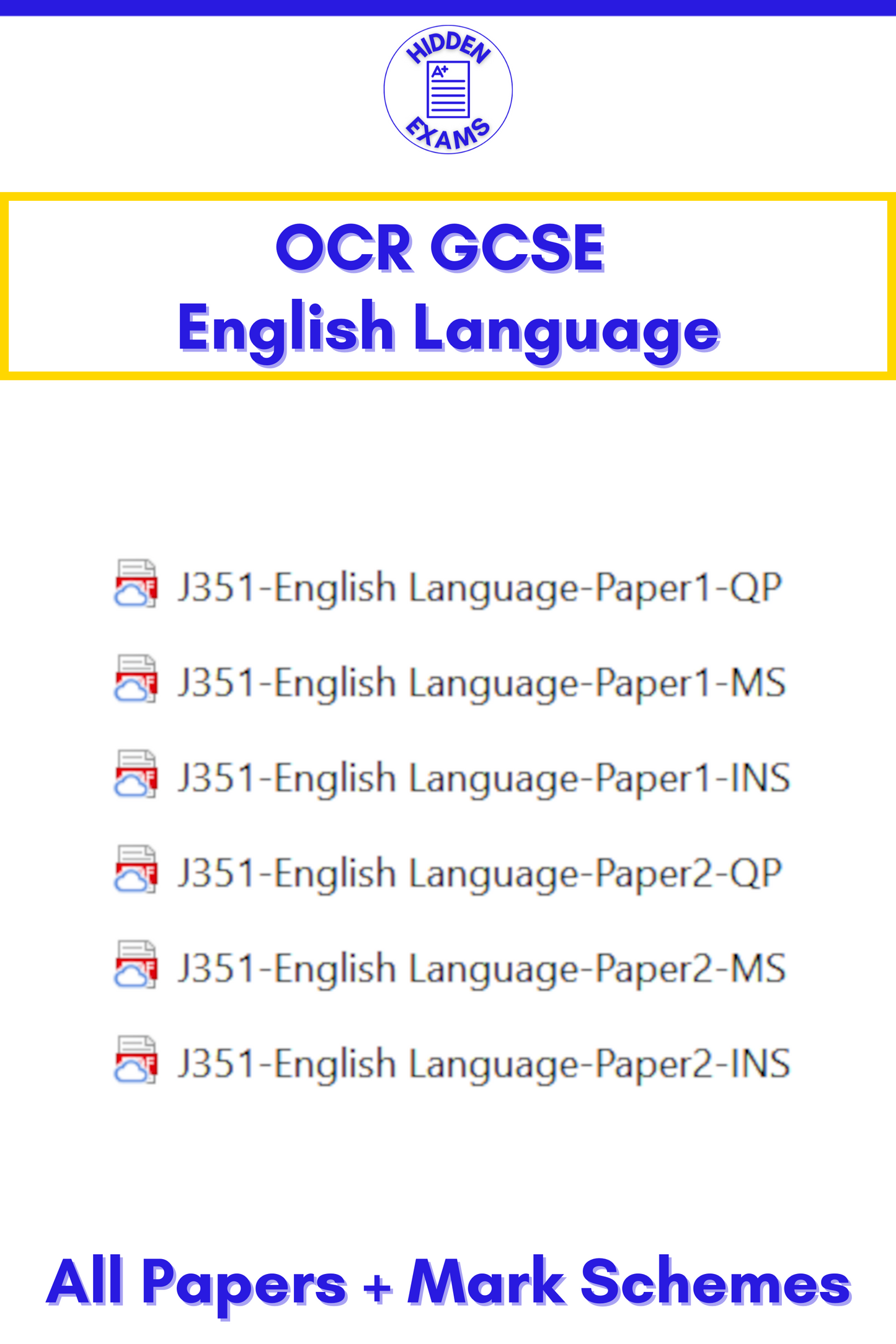 2024 OCR GCSE Papers & Mark Schemes (Set)