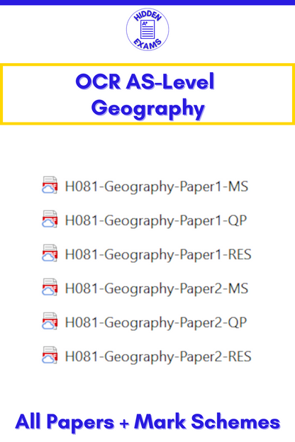 2024 OCR AS-Level Geography Papers & Mark Schemes