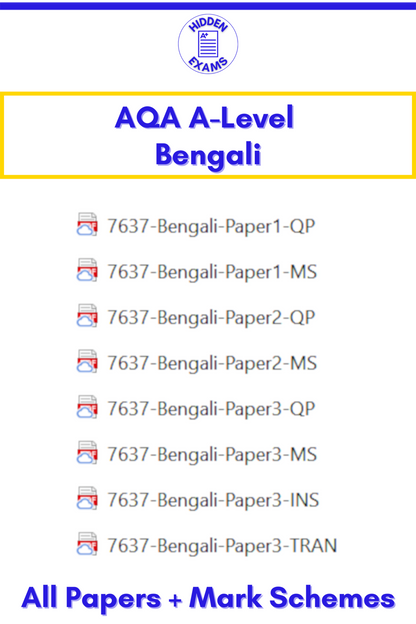 2024 AQA A-Level Bengali Papers & Mark Schemes