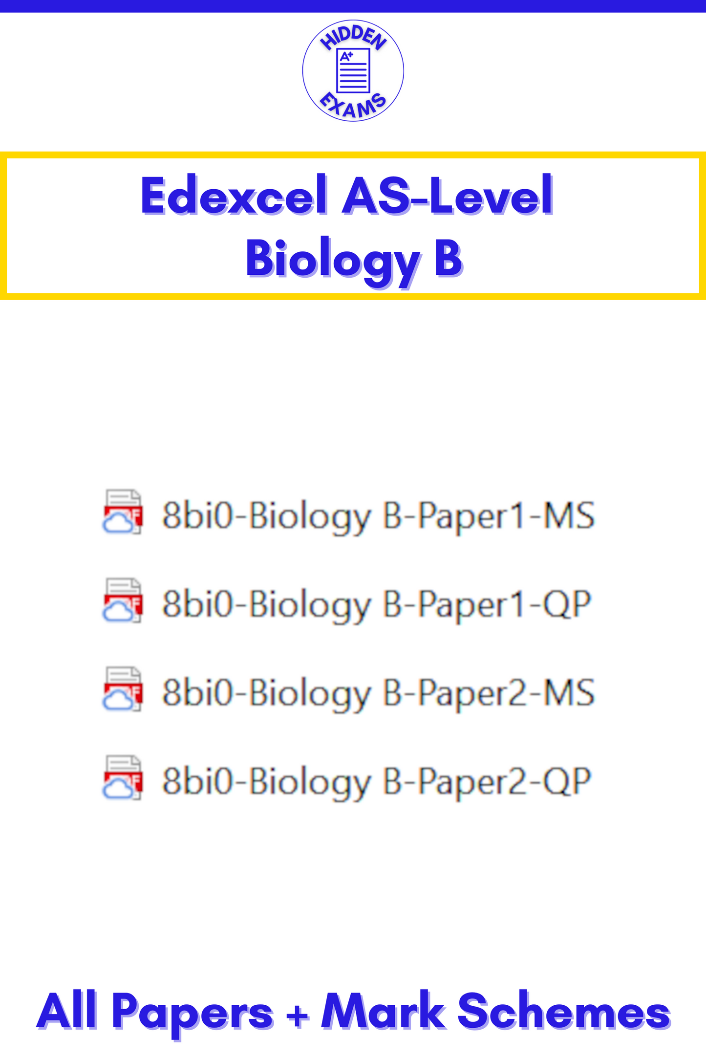 2024 Edexcel AS-Level Biology B Papers & Mark Schemes