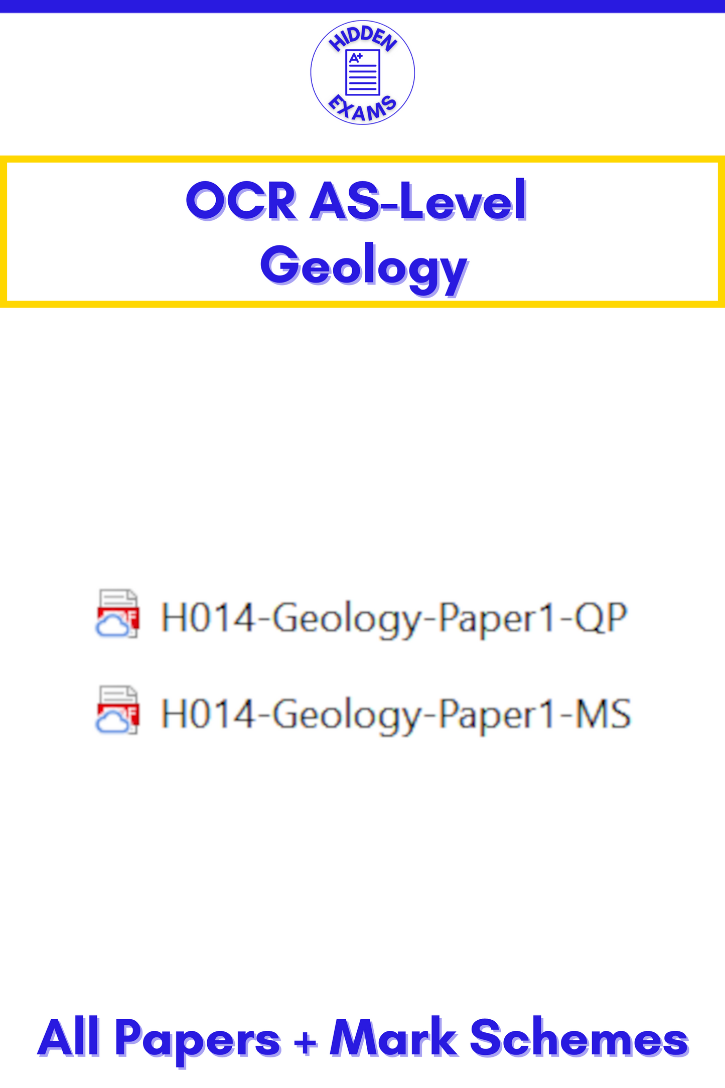 2024 OCR AS-Level Geology Papers & Mark Schemes