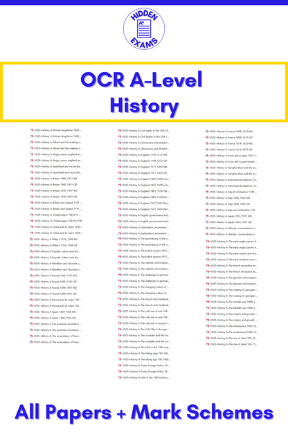 2024 OCR A-Level History Papers & Mark Schemes