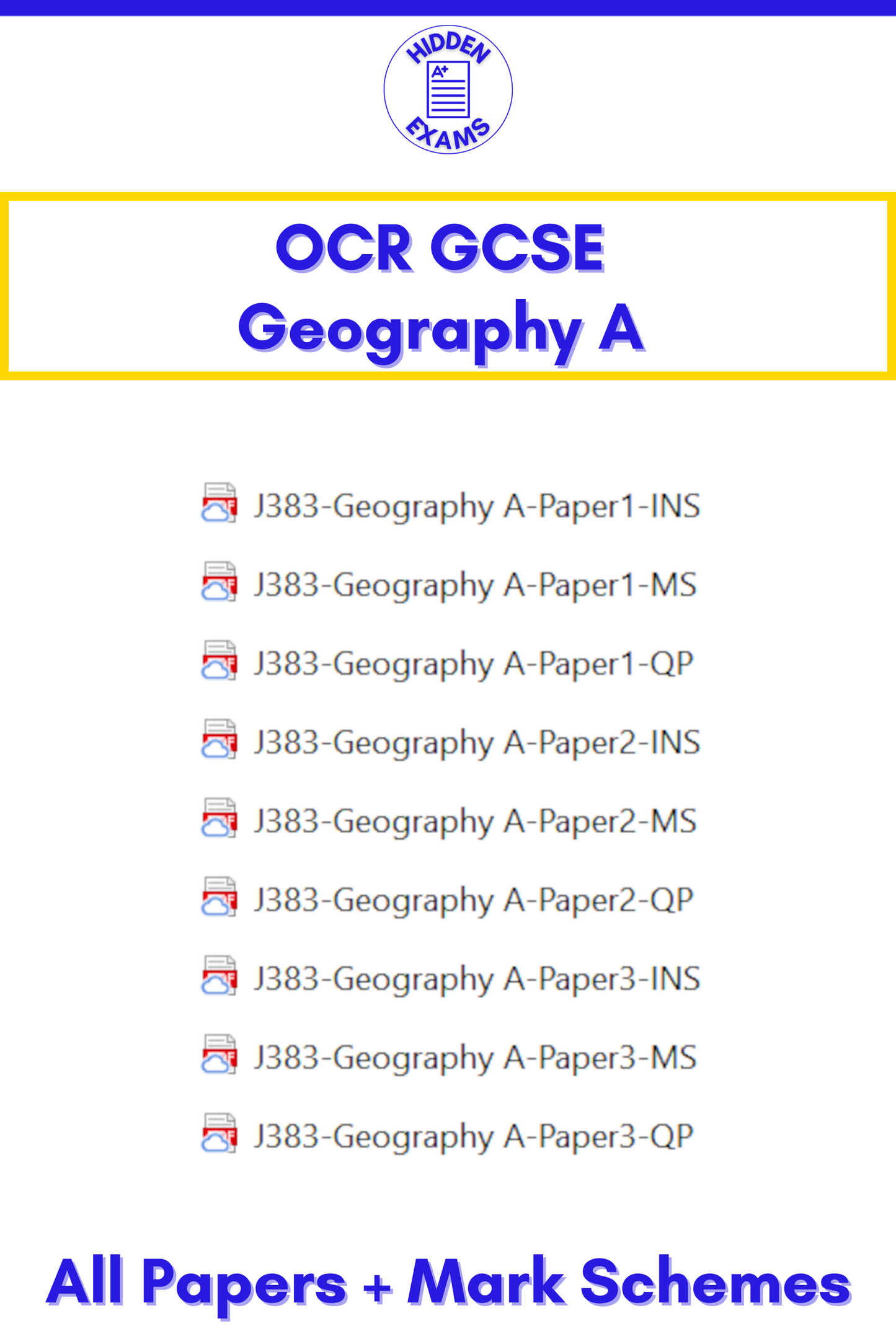 2024 OCR GCSE Papers & Mark Schemes (Set)