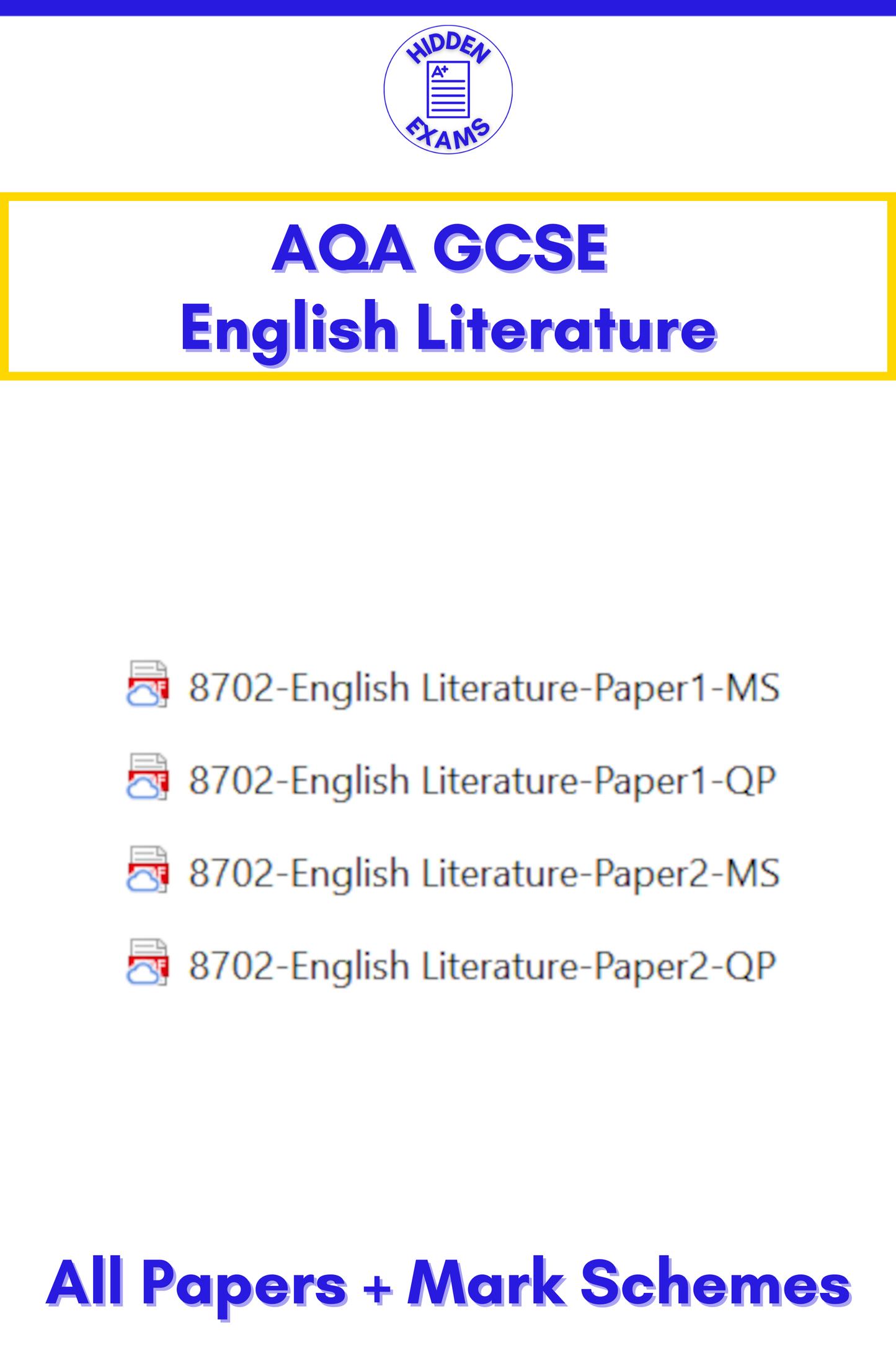 2024 AQA GCSE English Literature Papers & Mark Schemes