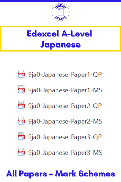 2024 Edexcel A-Level Japanese Papers & Mark Schemes