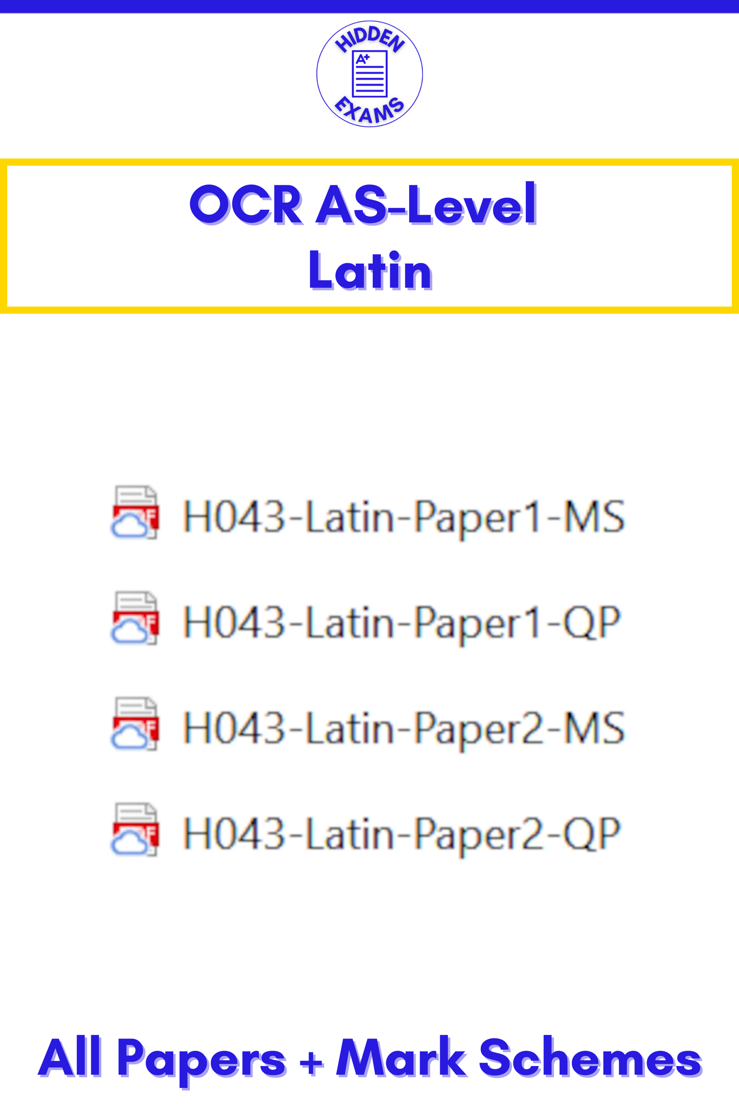 2024 OCR AS-Level Latin Papers & Mark Schemes