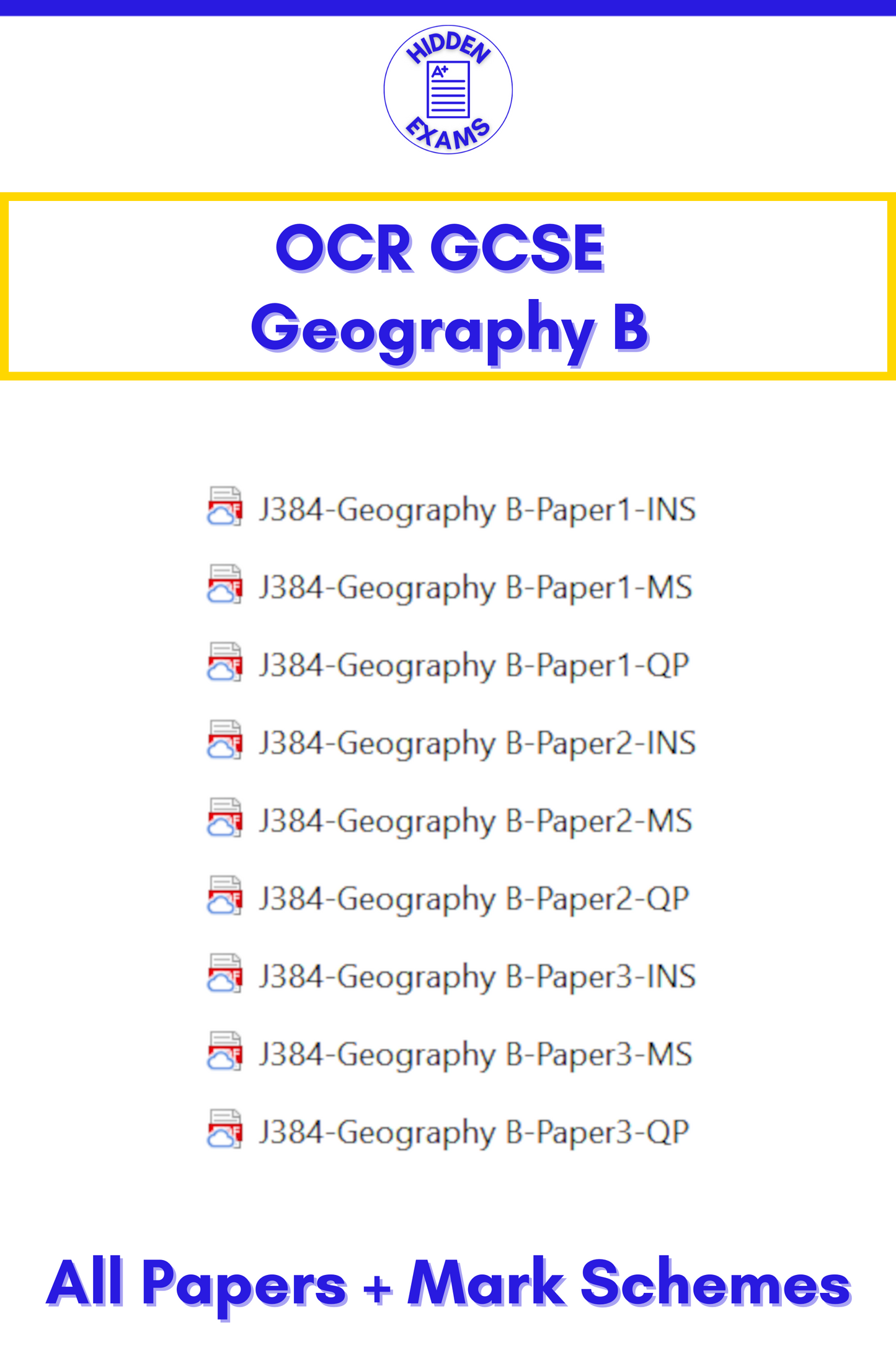 2024 OCR GCSE Papers & Mark Schemes (Set)