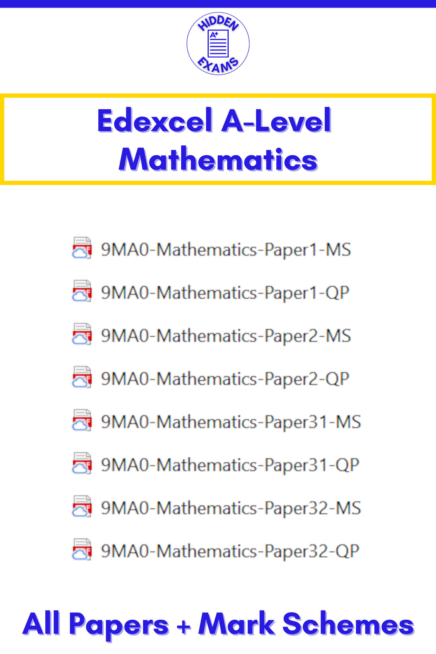 2024 Edexcel A-Level Maths Papers & Mark Schemes