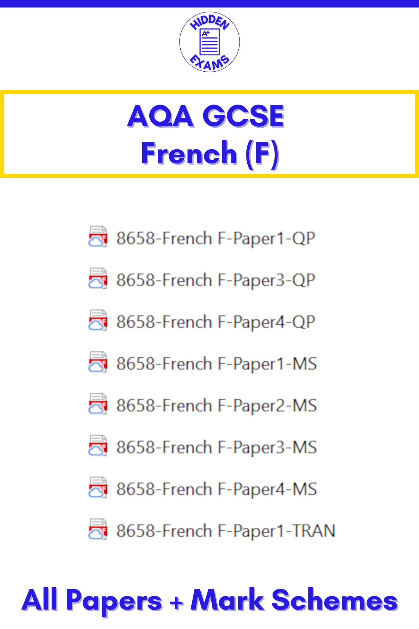 2024 AQA GCSE French Papers & Mark Schemes