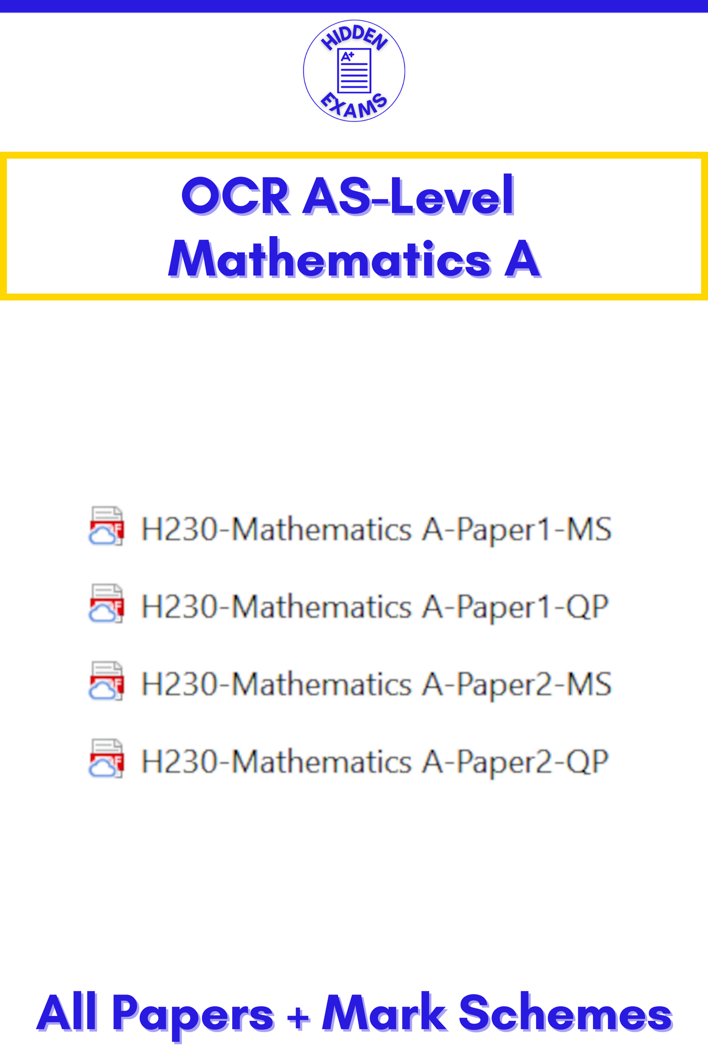 2024 OCR AS-Level Maths A Papers & Mark Schemes