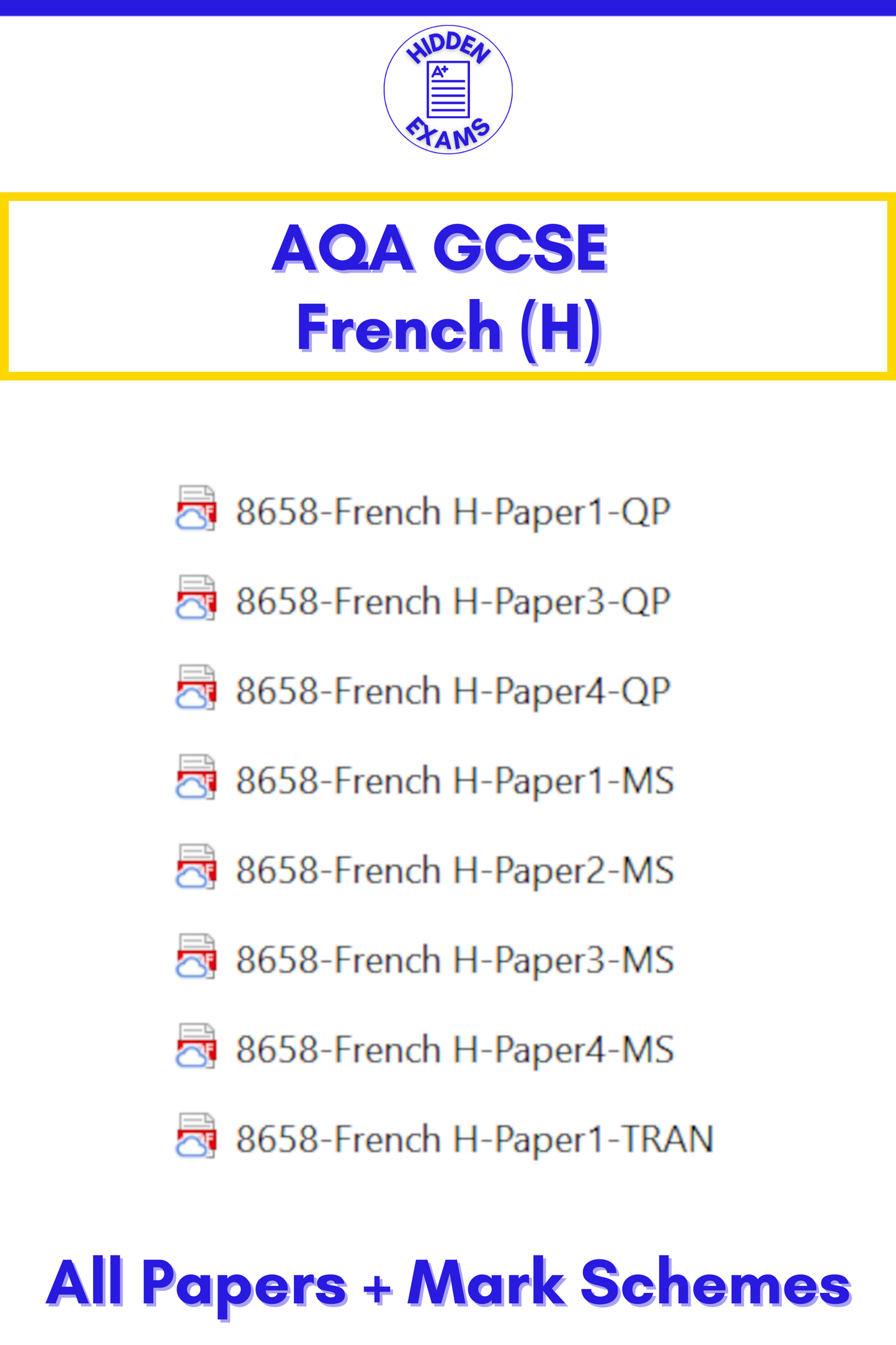 2024 AQA GCSE French Papers & Mark Schemes