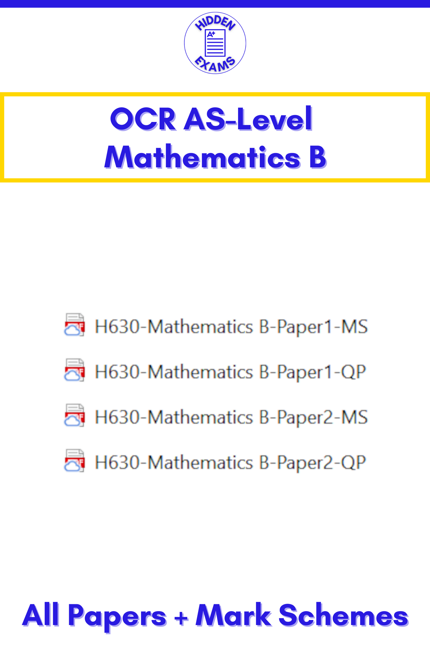 2024 OCR AS-Level Maths B Papers & Mark Schemes