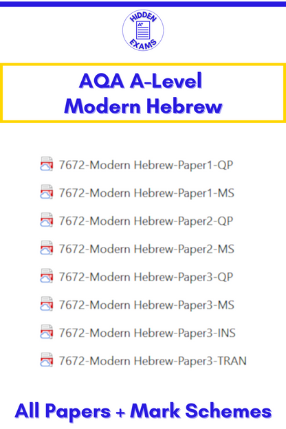 2024 AQA A-Level Modern Hebrew Papers & Mark Schemes