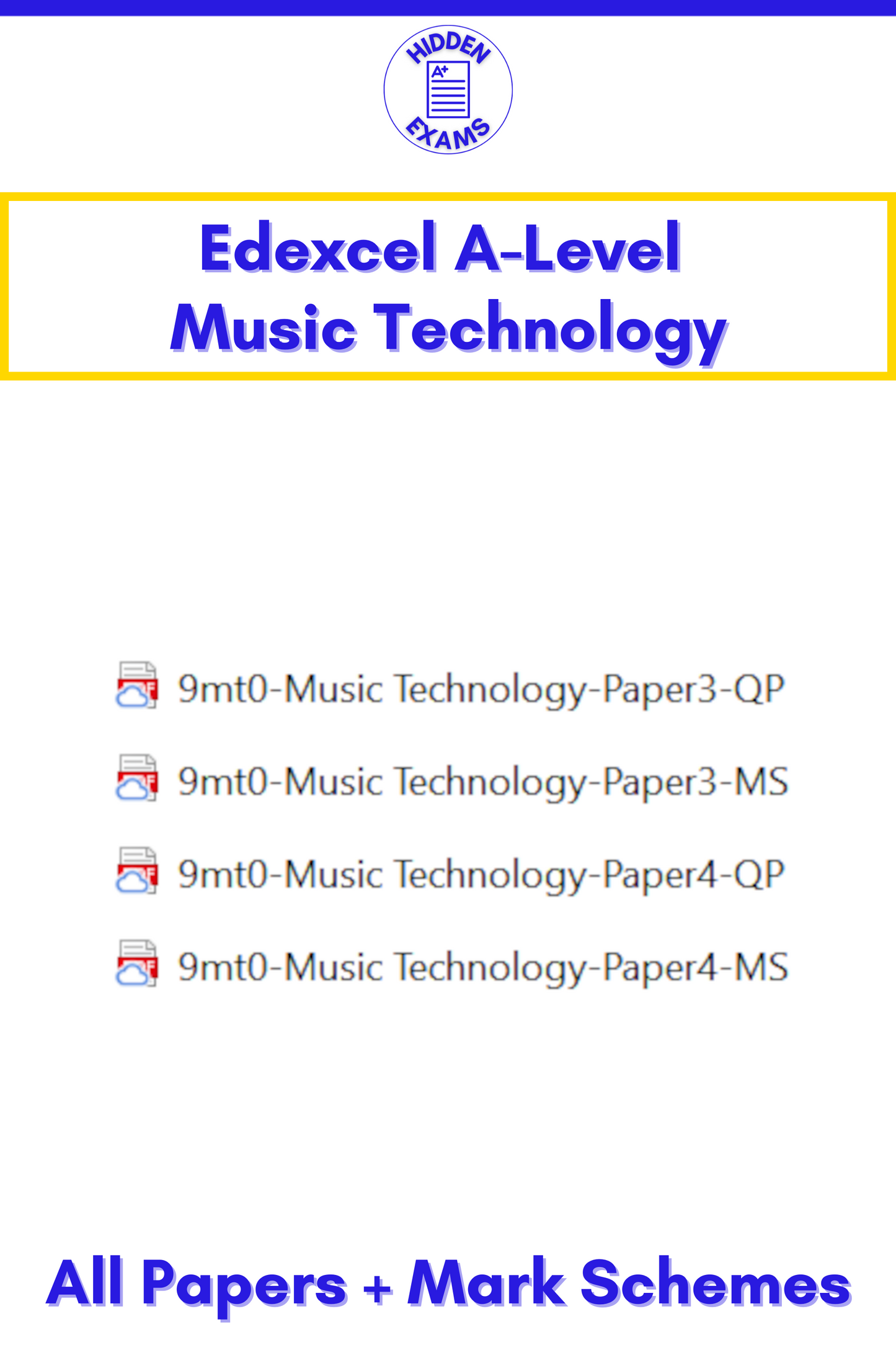 2024 Edexcel A-Level Music Technology Papers & Mark Schemes