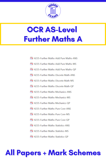 2024 OCR AS-Level Further Maths A Papers & Mark Schemes